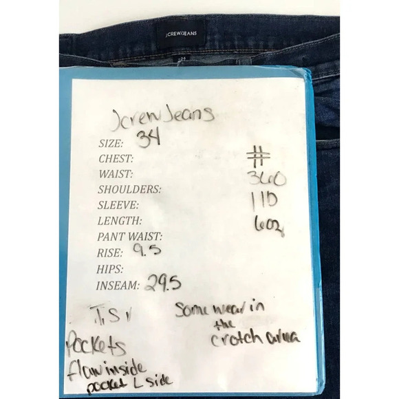 J.Crew Womens Size 34 770 Straight Dark Jean(FLAWS)CROTCH,POCKET - Picture 14 of 14